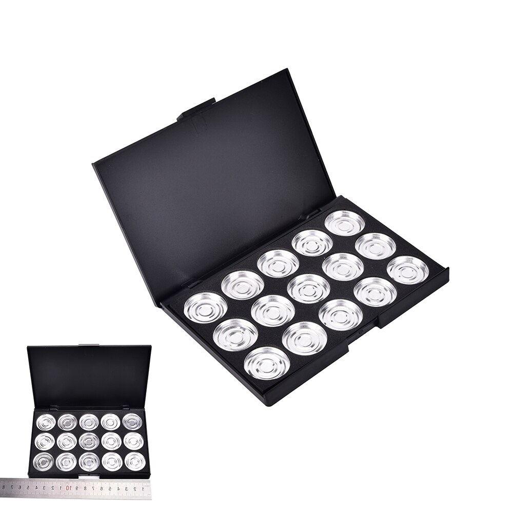 15Pcs Lege Oogschaduw Leeg Paneel Palette Aluminium Pannen Verwijderbare Makeup Tools Diy Make Shadow Eye 15.5*10.5*1.3Cm