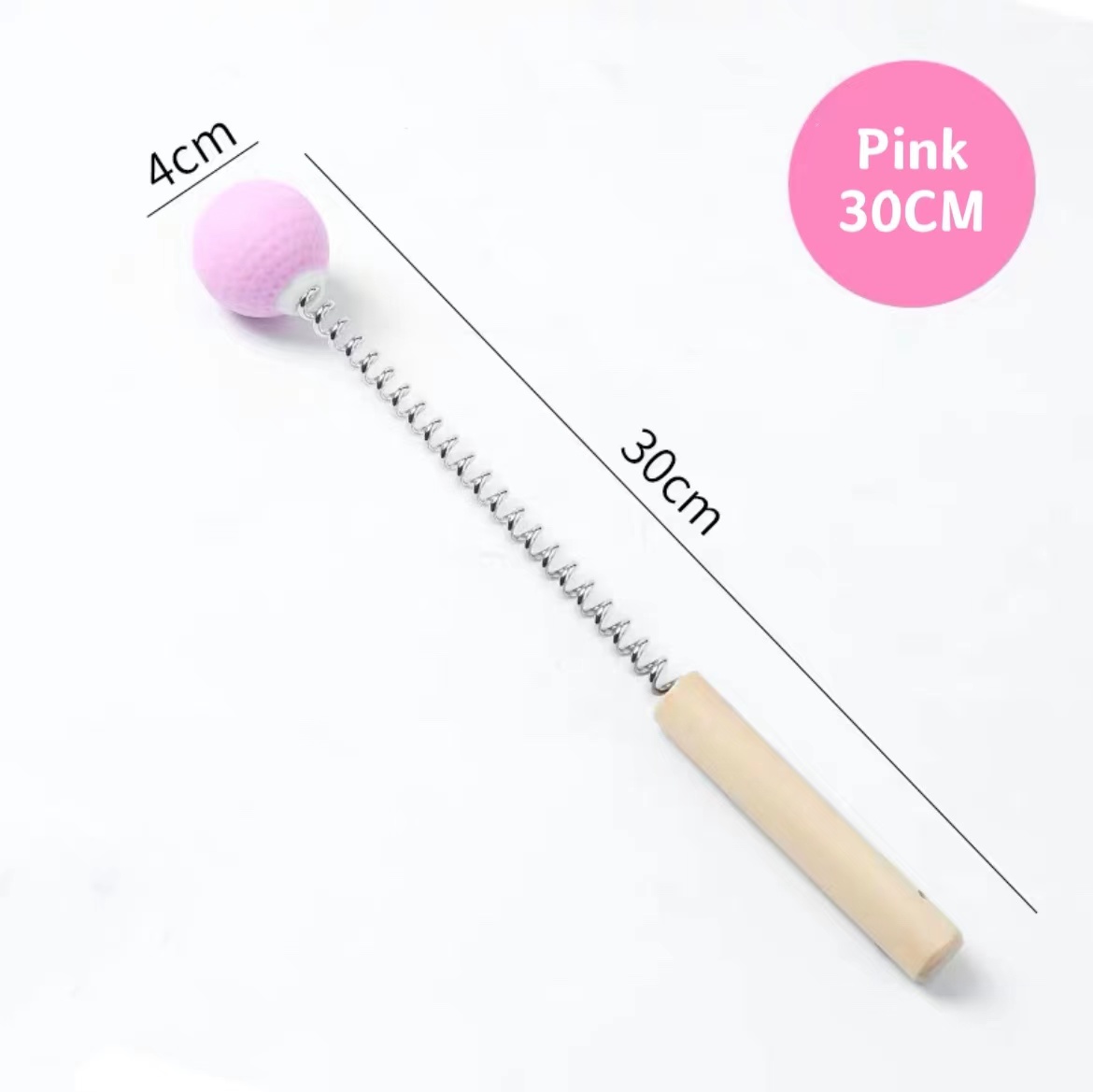 Meridian Hammer zurück Massage Handheld Multifunktions Massage Hammer Golf Massage Hammer Holzgriff Massage Ball Massagegerät: Rosa