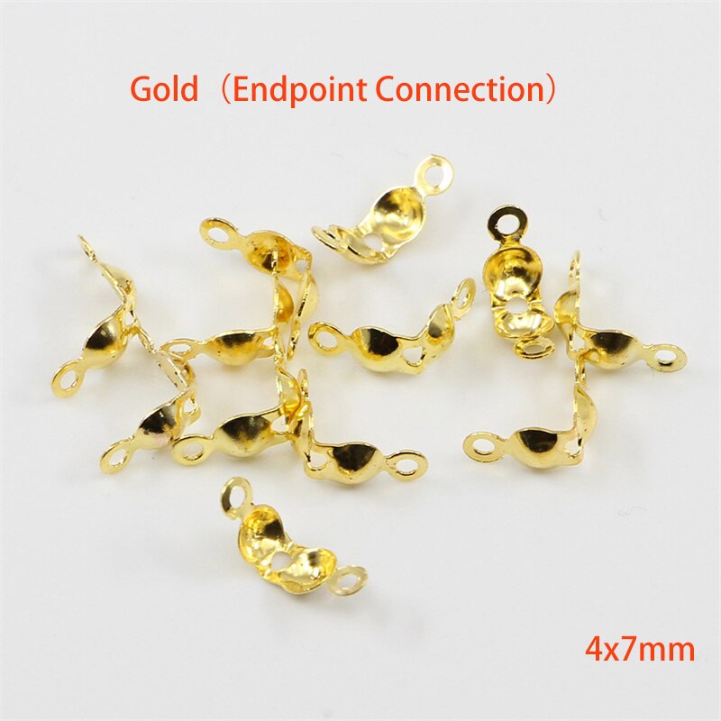 200 pz/lotto punte di perline a conchiglia nodo copre doppi anelli chiusi filo placcato oro Clip fibbie accessori risultati dei gioielli fai da te: H28096