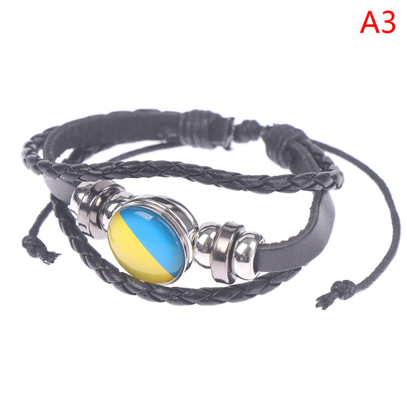 1 pz braccialetti nazionali cinturino in pelle regalo per bambini giocattoli gioielli bracciale in pelle bovina braccialetti tribali etnici per uomo: A3