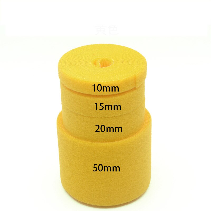 2Meters/Roll 15/20/50mm Color magical Glue Self-adhesive Velcros Tape Hook and Loop Adhesive velcro Nylon Reusable Adhesive: yellow 15mm 2meter