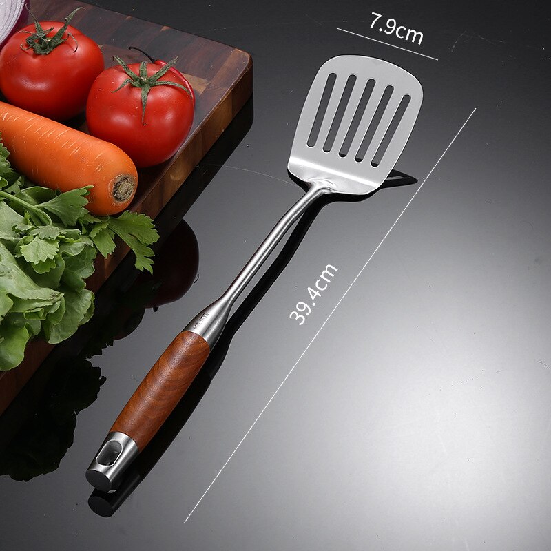 Stainless Steel Spatula and Soup Spoon Spatula Colander Anti-Scald Insulation Four-Piece Kitchen Set Kitchen Cooking Set: Spatula