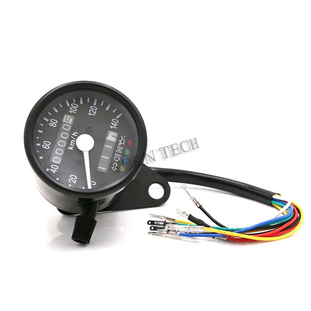 Velocímetro LED para motocicleta, con retroiluminación, tacómetro, odómetro para Moto, color café, Racer, instrumento, tacómetro, accesorios para Moto, Scooter