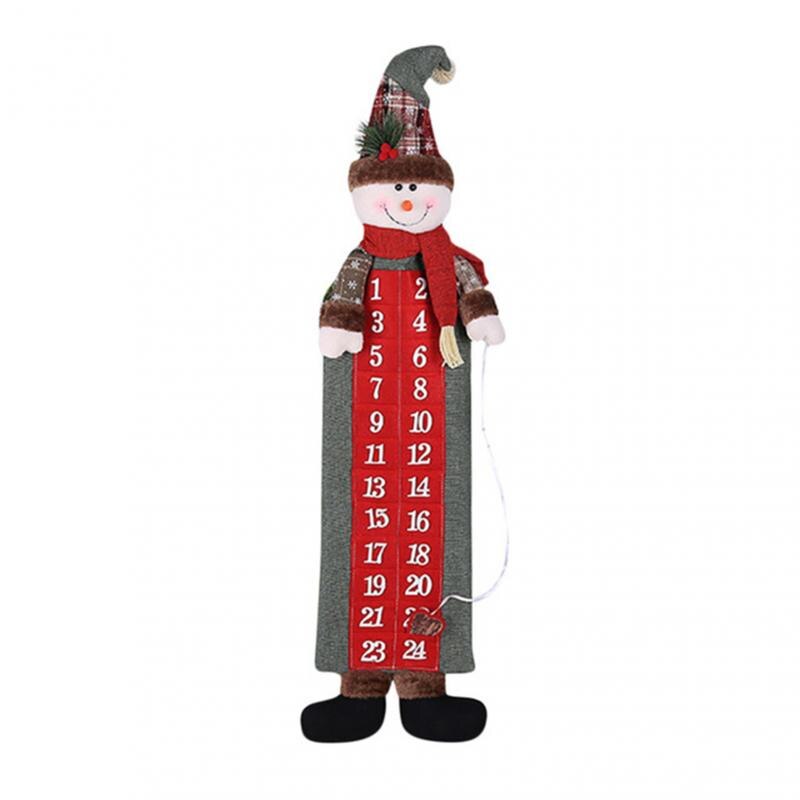 Juleadventskalender med lommer vegghengende nissefilt adventskalender 24 dager nedtelling julekalender for hjemmeinnredning: D