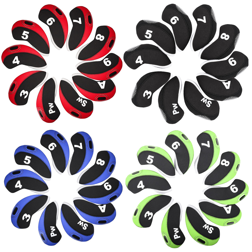Golf Club Covers Set Voor Strijkijzers Neopreen Ijzeren Hoofdbedekking Club Beschermer 10 Stuks Met Bovenvenster Voor Mannen Vrouwen