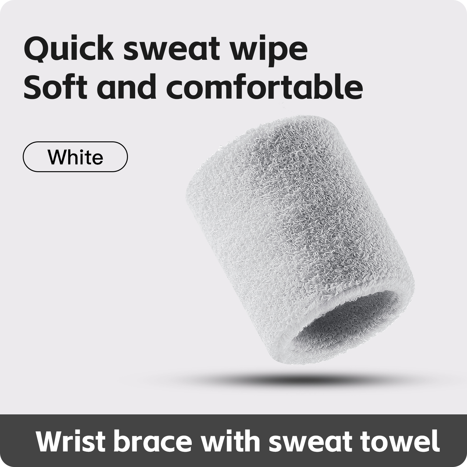 1 unidad de toallas, muñequeras deportivas, bandas para el sudor para tenis, protector de muñeca, bandas para el sudor para baloncesto y Fitness, muñequera, protección para muñeca, bádminton: Blanco