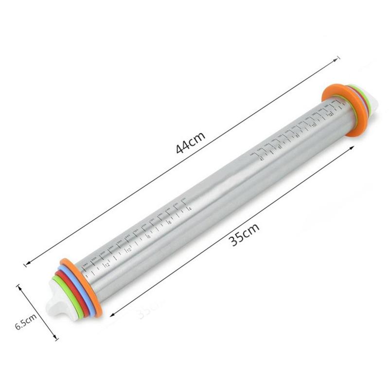 Adjustable Stainless Steel Rolling Pin Adjusting Thickness Scale Kneading Rolling Tool Leather Supplies Pin Kitchen Kneadin O2L9