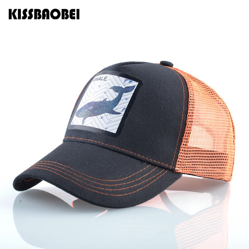 Ballena equipada gorra de béisbol Snapback de de verano sombrero de camionero gorra al aire libre de malla de gorros de Hip Hop para las mujeres Casual tapas