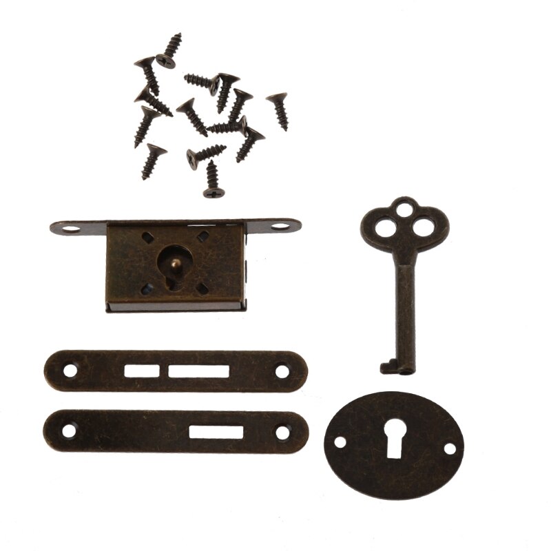 Bronze Mini Locks Full Mortise Locks Small Box Locks Decorative Antique Locks Jewelry Box Lock Replacement Cabinet Lock