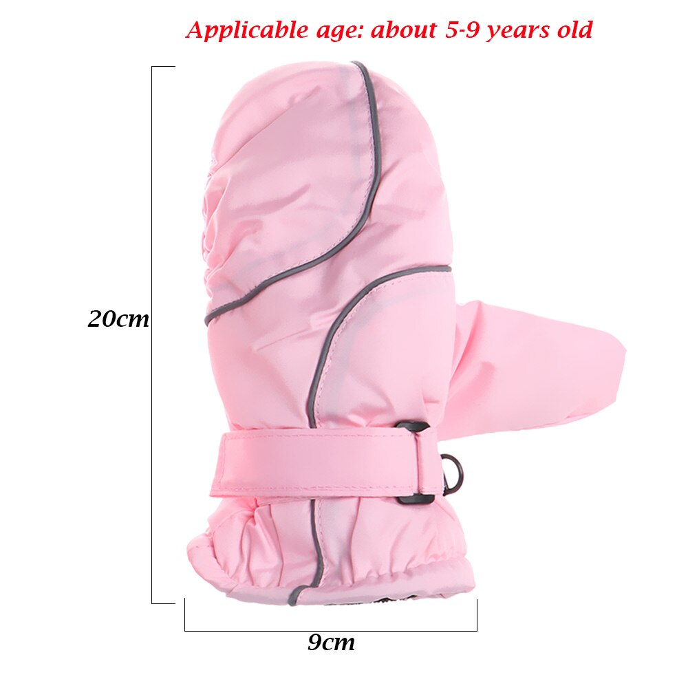 Children Kids Winter Warm Solid Color Gloves Boy Girls Ski Long-sleeved Mitten Windproof Waterproof Thicken Warm Gloves