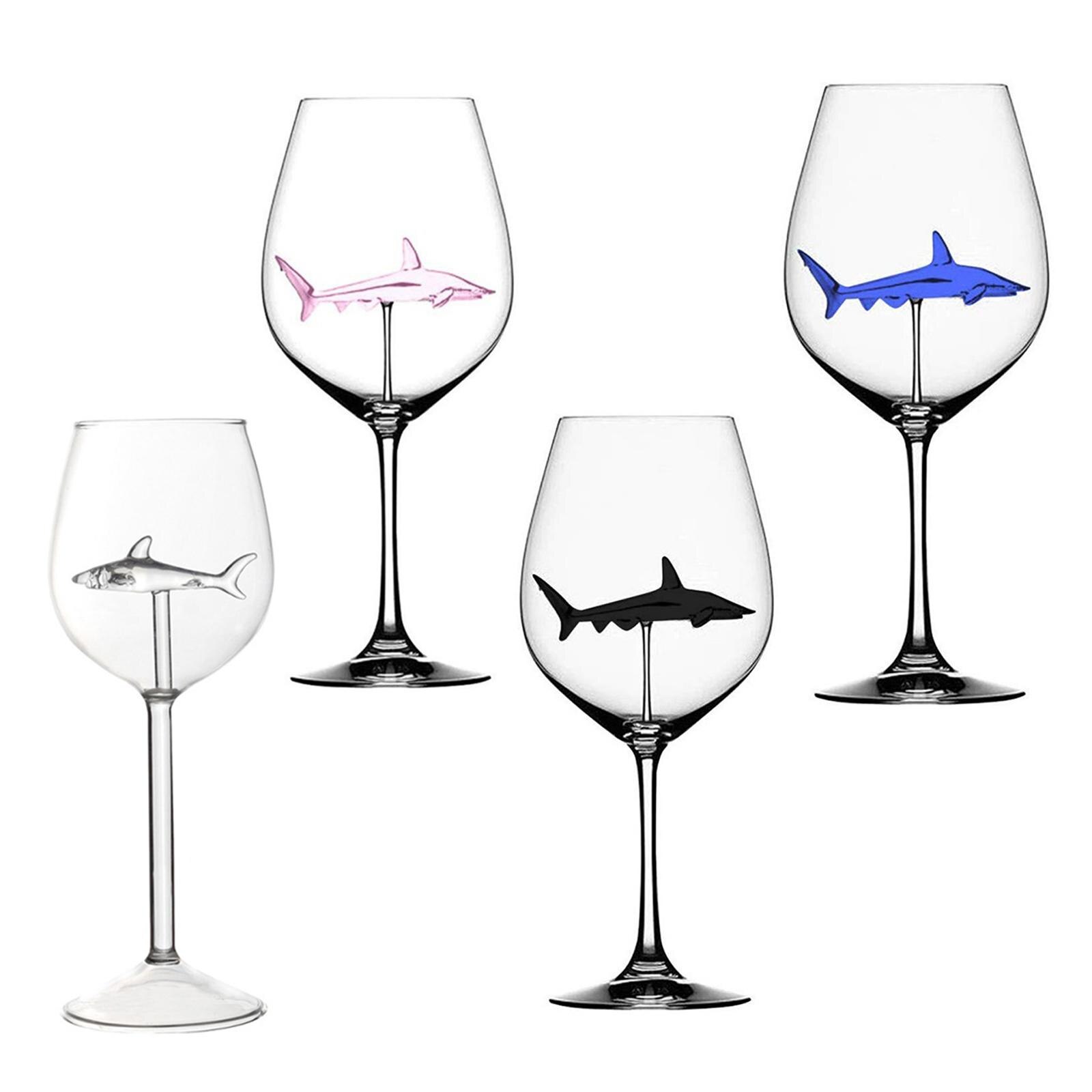 Transparent Shark Wine Glasses Unique 300ml Red Wine Glass Goblet for Wedding Red and White Wines Anniversary Birthday