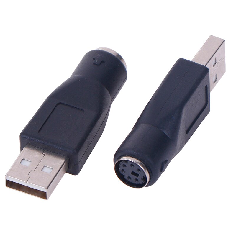 2Pcs PS/2 Male to USB Female Port Adapter Converter