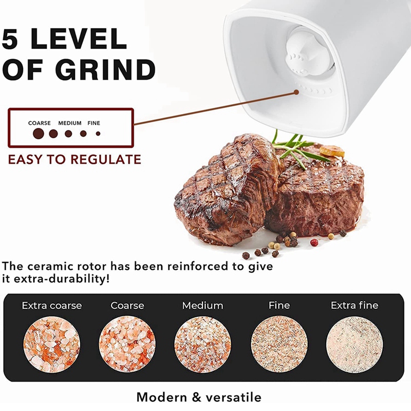 ! Electric Pepper Grinder, USB Rechargeable Gravity Salt And Pepper Grinder, High Capacity Adjustable Coarseness