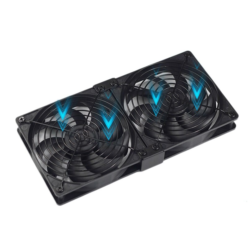 12cm CPU Cooling Fan 12V DC 3-Pin 3-Wire PC Computer Cooling Case Fan with Metal Finger Guard Grill