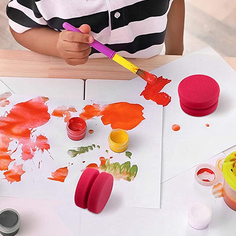 8 Pack Paint Sponge Applicator Detail Sponge Paint Round Wax Applicator Tire Shine Applicator (Red)