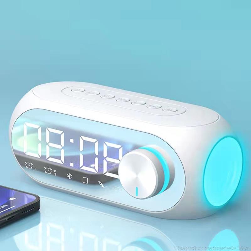 4 in 1 Wireless Alarm Clock Speaker LED Charging Speaker Bedside Bedroom Clock Dec 21