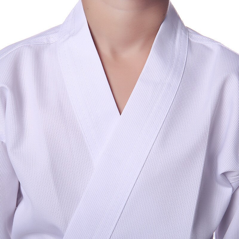 White Taekwondo Uniform With Belt Karate Uniform Suit Elastic Waistband For Kids Sports Training Fitness Gym Taekwondo Equipment