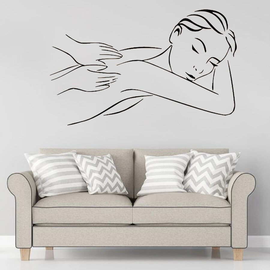 Pige massage vægmærkat massage afslapning spa skønhed spa salon relax wallsticker butiksdekoration vindue glas vægmaleri kunst  lw572