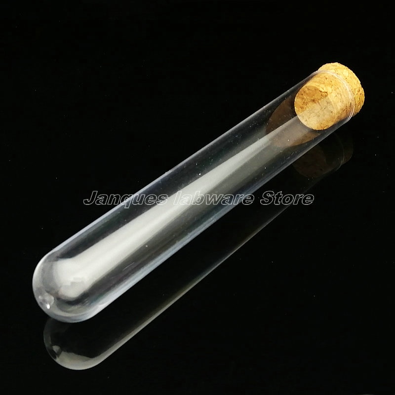 Tubos de ensayo de plástico transparente, 25x150mm, con tapas de corcho, botella de caramelo de con fondo redondo, Vial de de boda