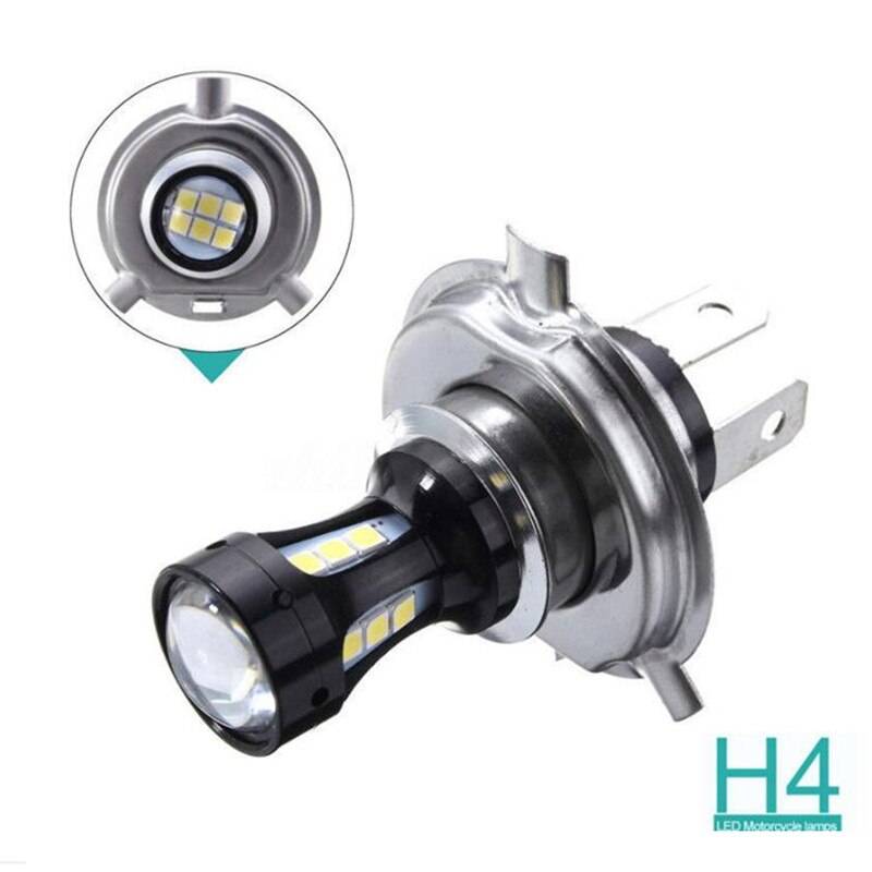H4 Motorfiets 3030 LED Hi-Lo Beam Koplamp Head Light Lamp 6500K 12-24v Motor elektrische Auto Koplamp 800LM H4 6500K