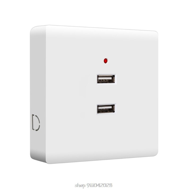 2/4 Ports USB Electrical Socket Station Power Adapter Plug Outlet 110V-250V Wall Mounting Charger D15 20: 2