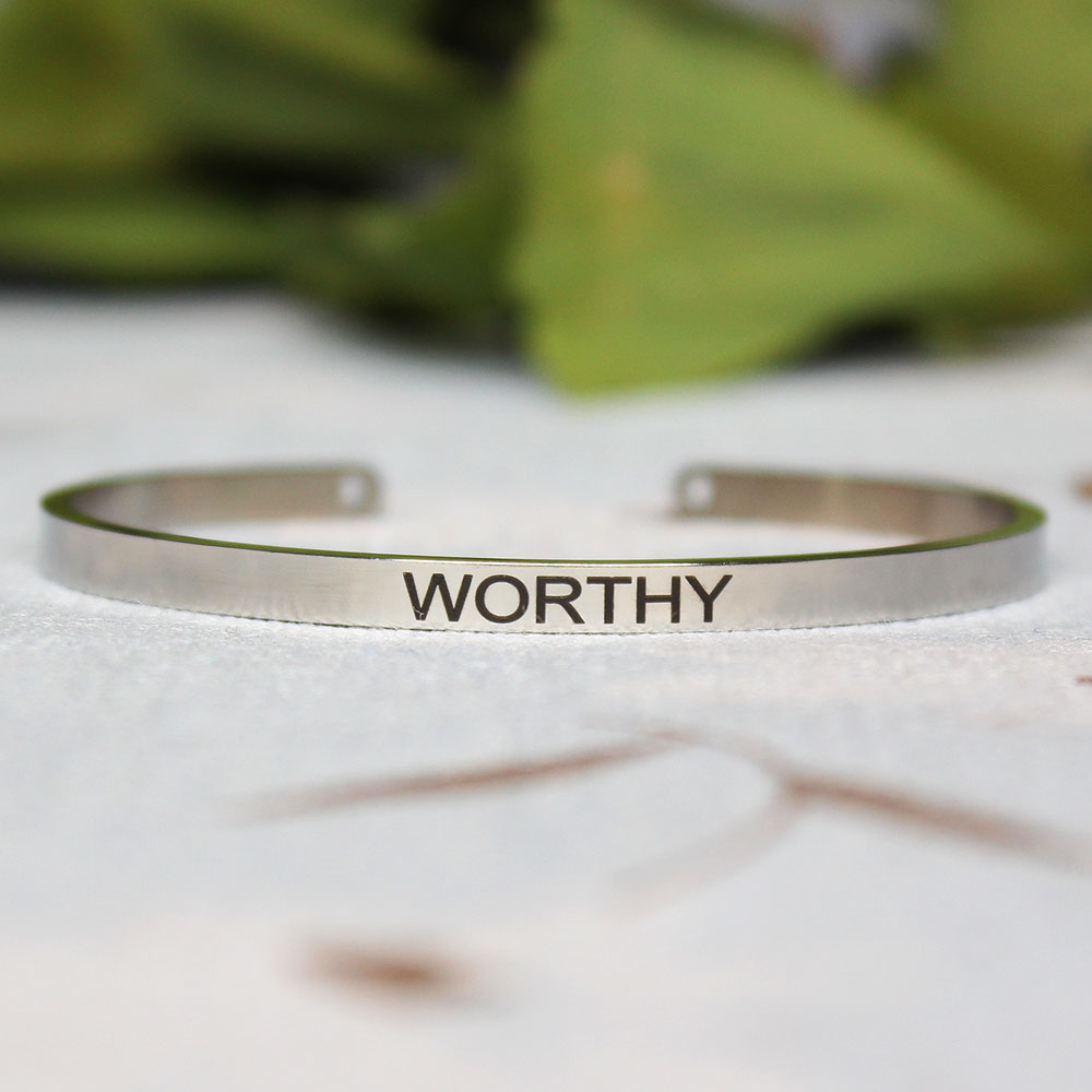 4mm Quotes Mantra Bracelets 316L Stainless Steel Open Cuff Bangle Female Inspirational Jewelry Bracelets SL-149