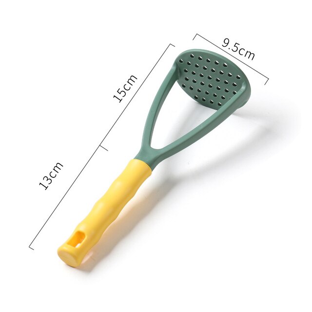 Potatoes Mud Pressure Mud Machine Potato Masher Ricer Fruit Vegetable Tools Portable with Handle Kitchen Gadgets Accessories: Yellow Green