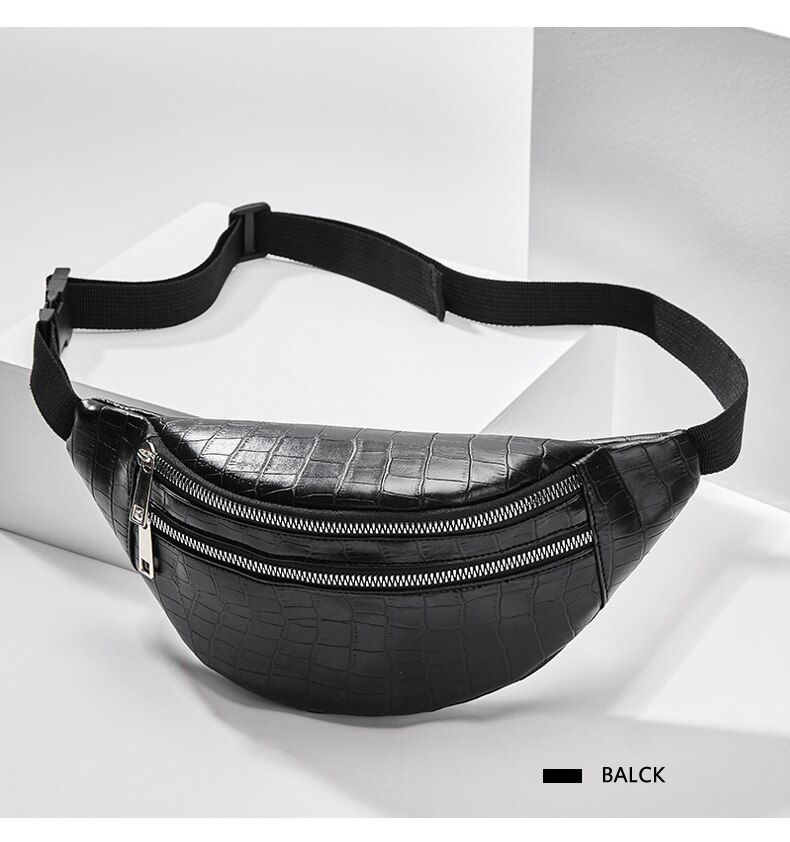 Jin Mantang Women's Waist Bag Crocodile Women PU Leather Bag Fanny Pack Message Bag Fanny Pack Message