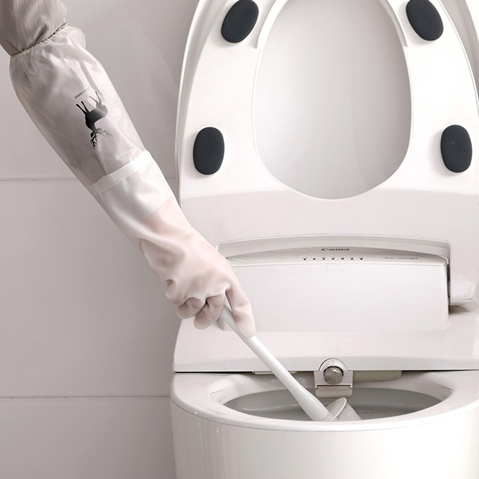 Dishwashing Gloves Plus Velvet Kitchen Household Durable Waterproof Washing Clothes Thickened Rubber Dishwashing Gloves