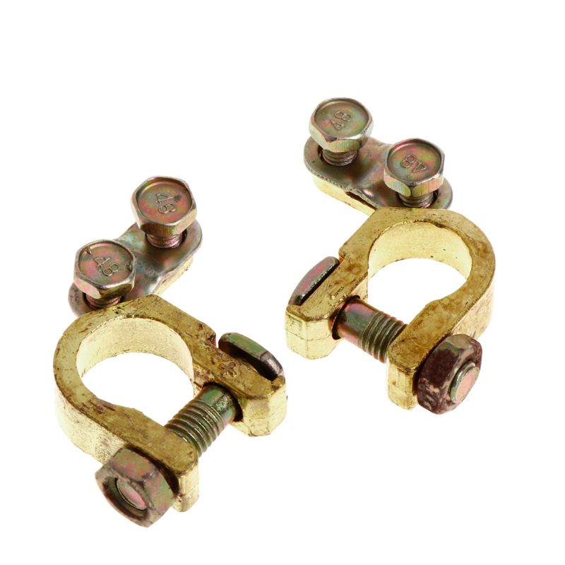 2Pcs Vervanging Auto Batterij Terminal Klem Clips Messing Connector