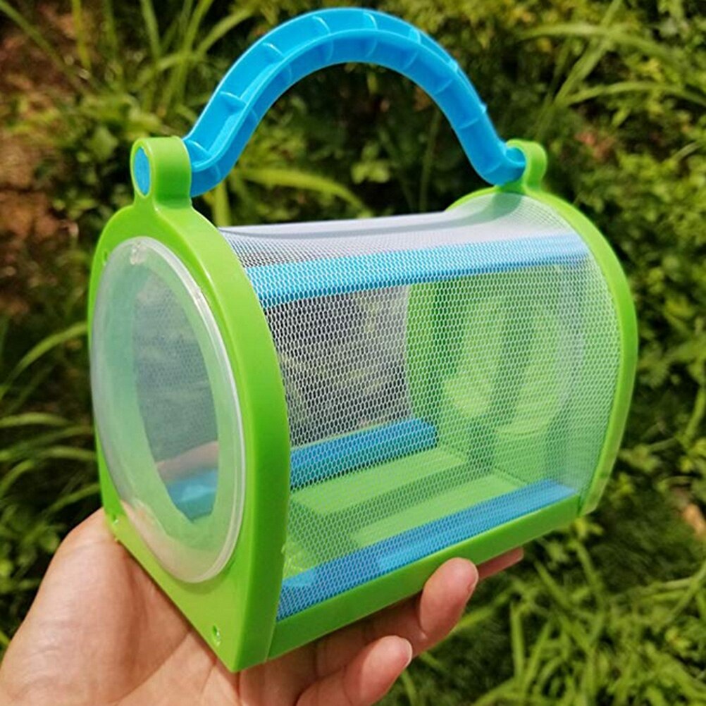 Kinderen Draagbare Plastic Insect Kooi Reptielen Living Doos Voeden Observatie Experiment Container