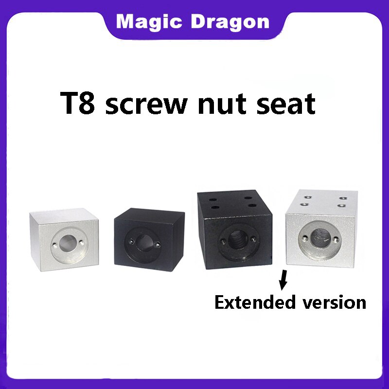 1PCS T8 Lead Screw Nut Housing Bracket For 3D Printer Parts T8 Trapezoidal Lead Screw Conversion Nut Seat Aluminum Block