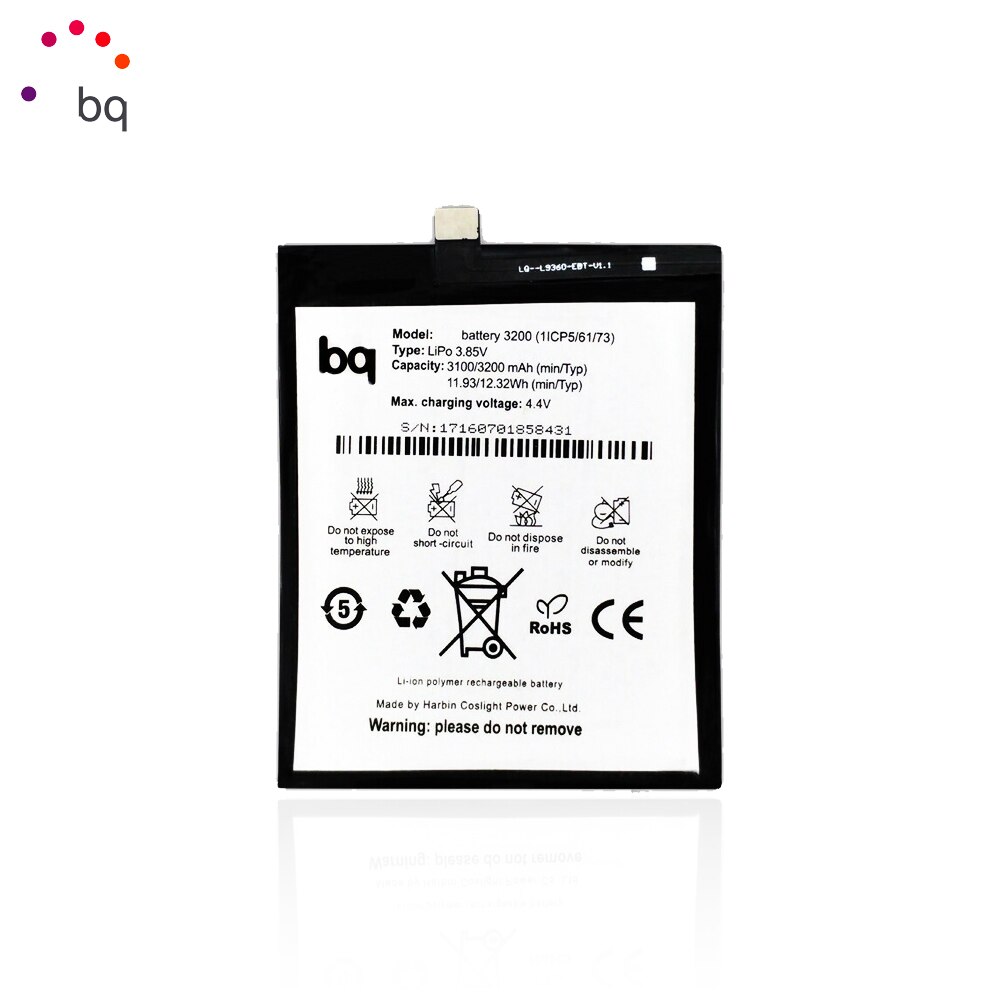 Compatibel Smartphone Interne Batterij Voor Bq Aquaris X5 Plus (3.8V, 3200 Mah, 1ICP5/61/73)