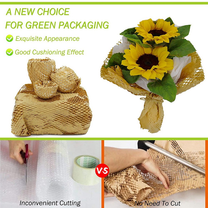 1 Roll Vullen Materialen Honingraat Liner Papier Rolls Kraftpapier Voor Verpakking Delicate En Breekbare Voorwerpen (38Cm X 50M)