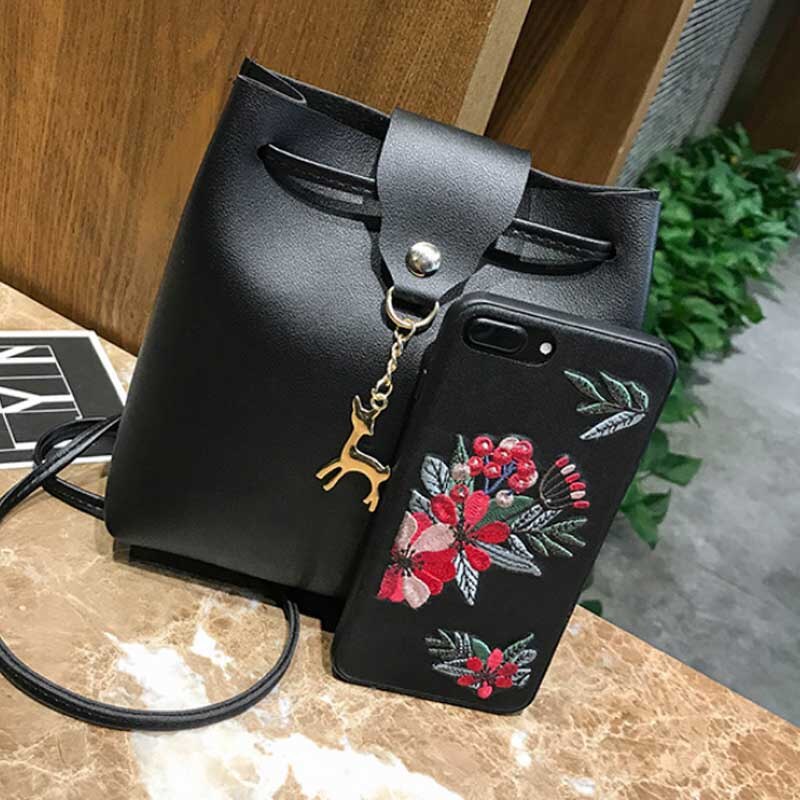 nouvelle et bonne PU nouvelles femmes sac à main sacs à bandoulière fourre-tout sac à main messager Hobo sacoche sac à bandoulière (noir)