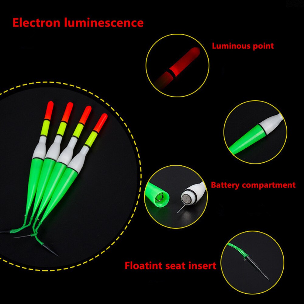 1pcs LED Electric Fishing Float Light With Battery Deep Water Float Fishing Tackle Bobber Fishing Gear With Electrons