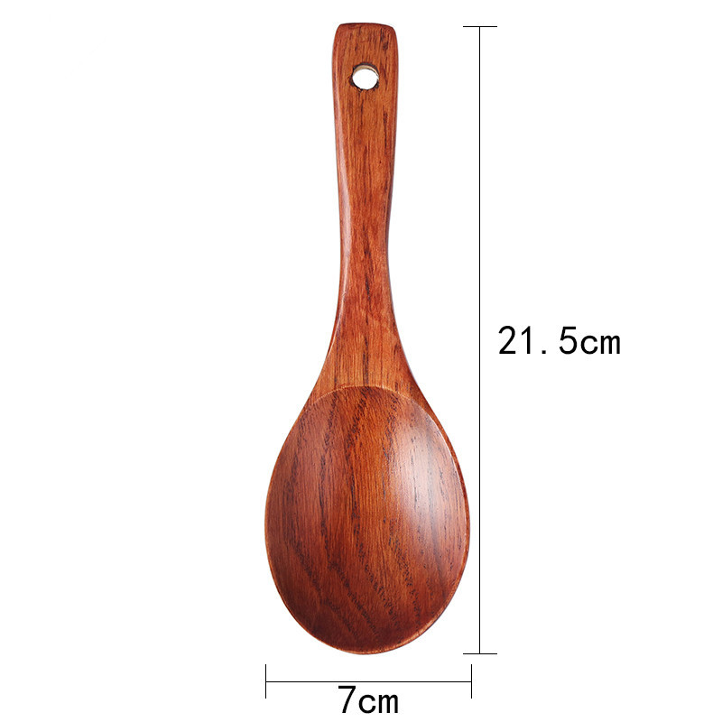 Utensilios de cocina pala de madera cuchara de madera pala de cocina pala de arroz de alta temperatura espátula de madera de mango largo: D