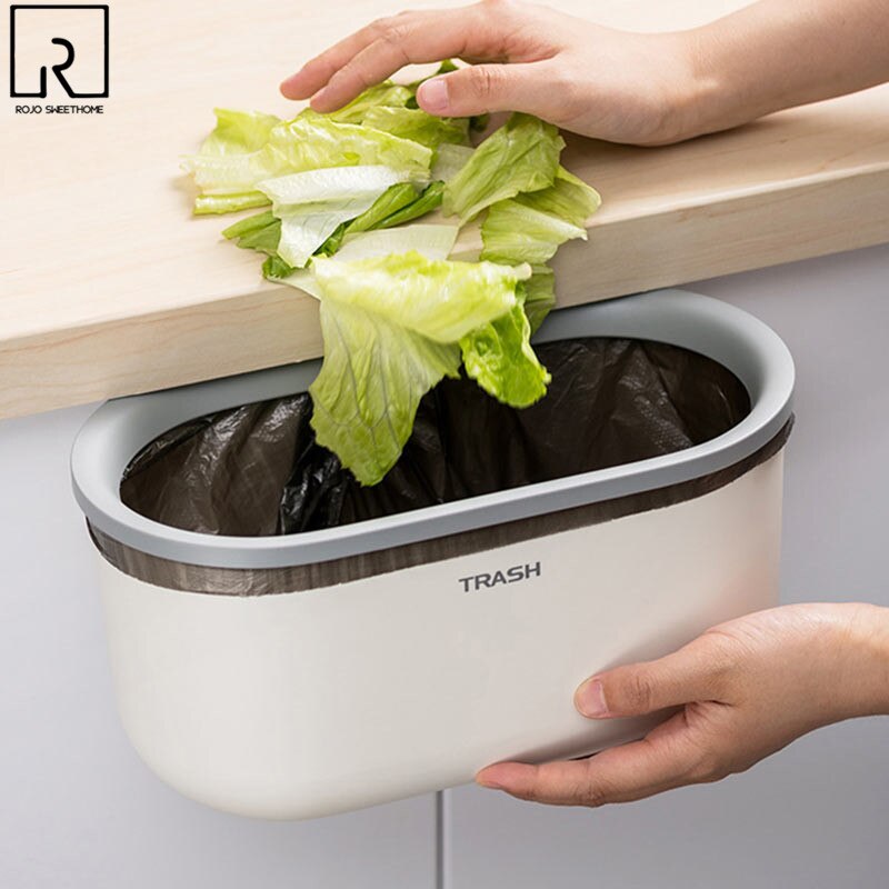 Hanging Trash Basket Under Sink Car Dump Garbage Cans Sorting Food Waste Bins Plastic Rubbish Bucket Desk Bucket Garbage Kitchen
