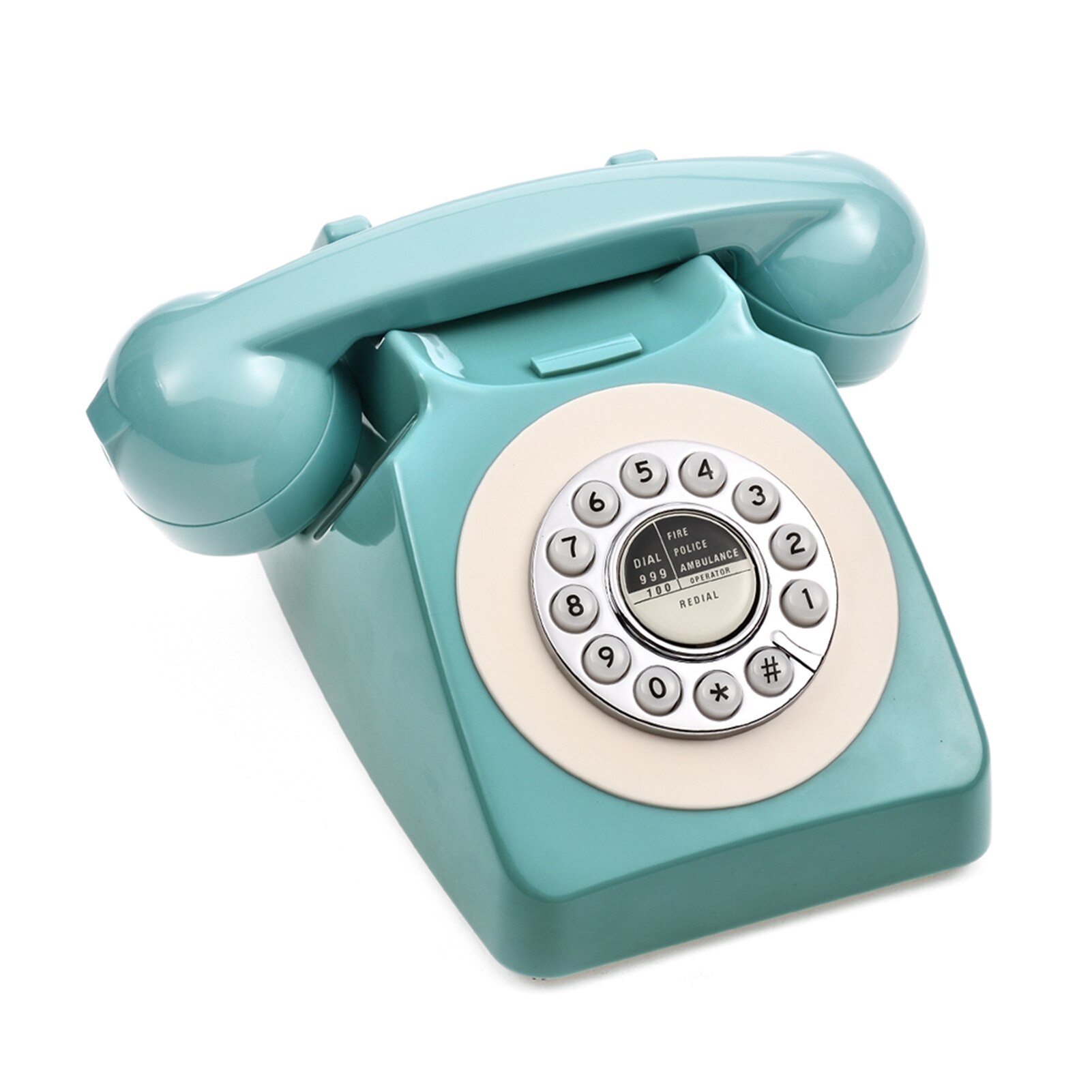 Desktop Corded Phone 80s Vintage Retro Style Telephone Desk Landline Phone Support Ring Volume Control for Home Office Business