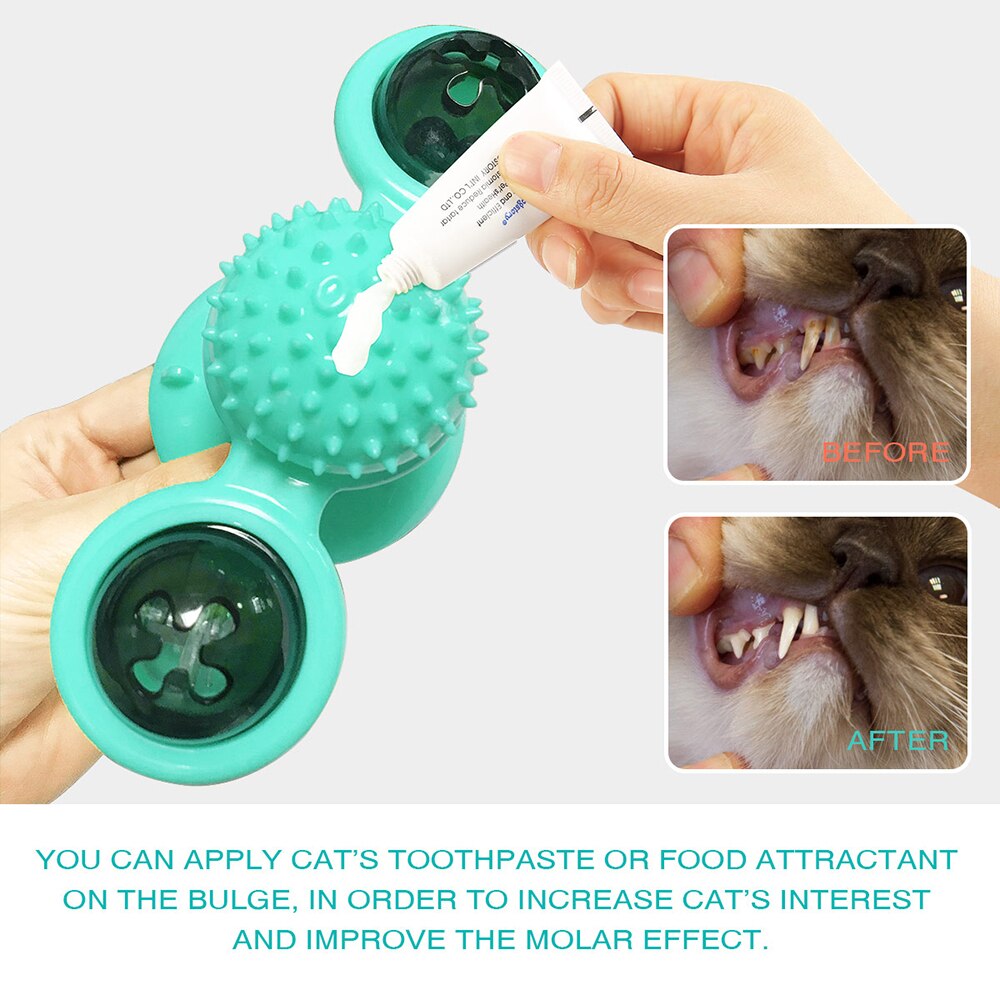 Moulin à vent pour chat, jouet de Massage rotatif amusant, boule LED d&#39;herbe à chat, nettoyage des dents, produits pour animaux de compagnie, directe