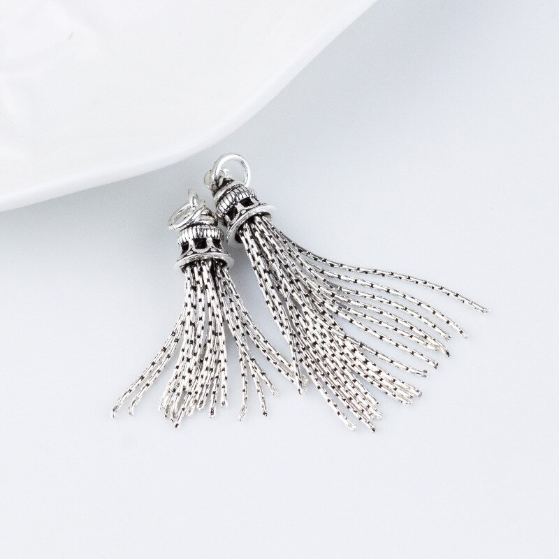 Chaîne serpent en argent Sterling 100% 925, breloques pompon 30mm 40mm de longueur, décoration boucles d'oreilles, pendentifs de collier, bijoux DIY