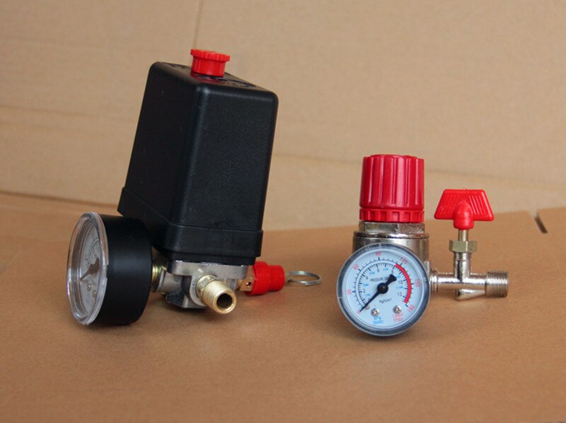 125 PSI Small Air Compressor Pressure Switch Control 15A 240V/AC Adjustable Air Regulator Valve Compressor Four Holes