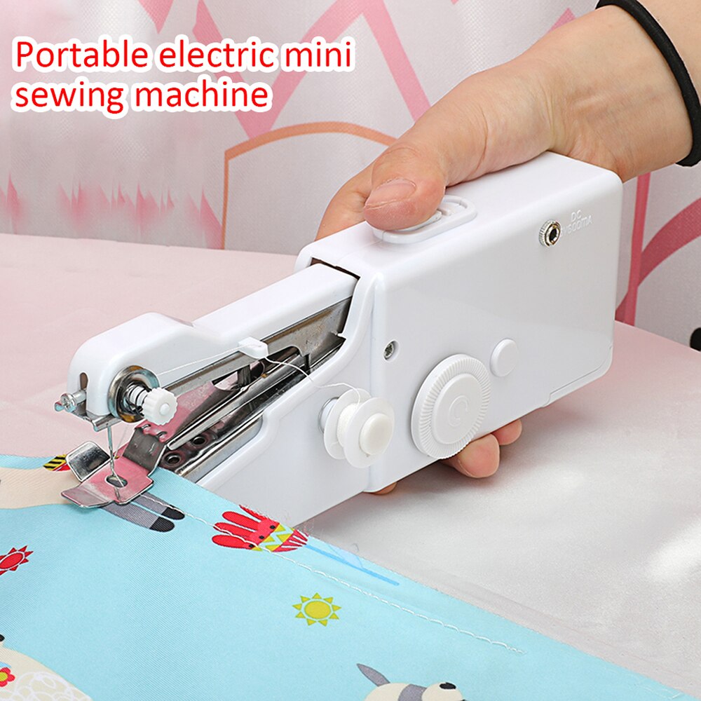 Portable Mini Handheld Sewing Machine Stitch Sew Needlework Cordless Clothes Fabrics Electric Sewing Machine With Sewing Box Kit