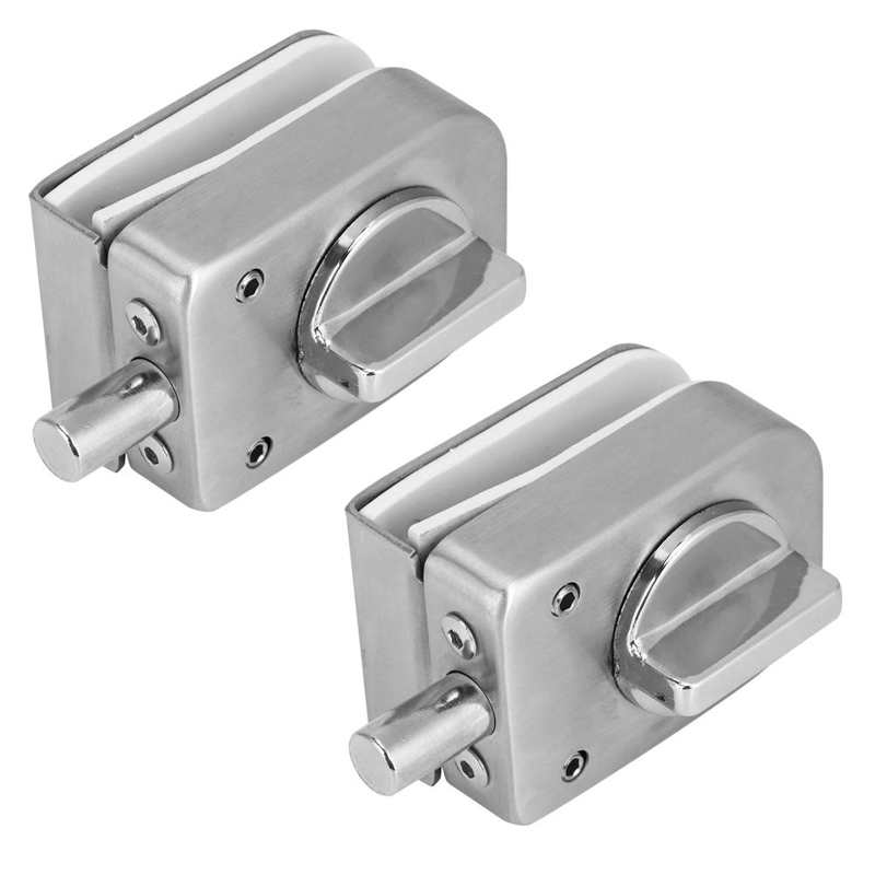 2 Set Stainless Steel Cabinet Door Latch Lock Bolts for Bathroom Toilet Shop Glass Doors Bolt Lock