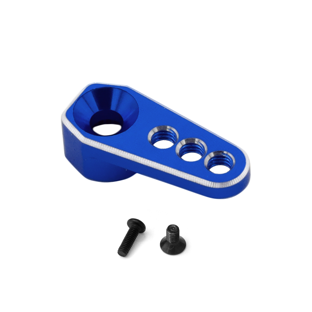 Brazo de dirección de bocina Servo RC 25T de aluminio para coche trepador de control remoto TRX4M Bronco Defender 2065T piezas de mejora de coche RC 1/18: Azul