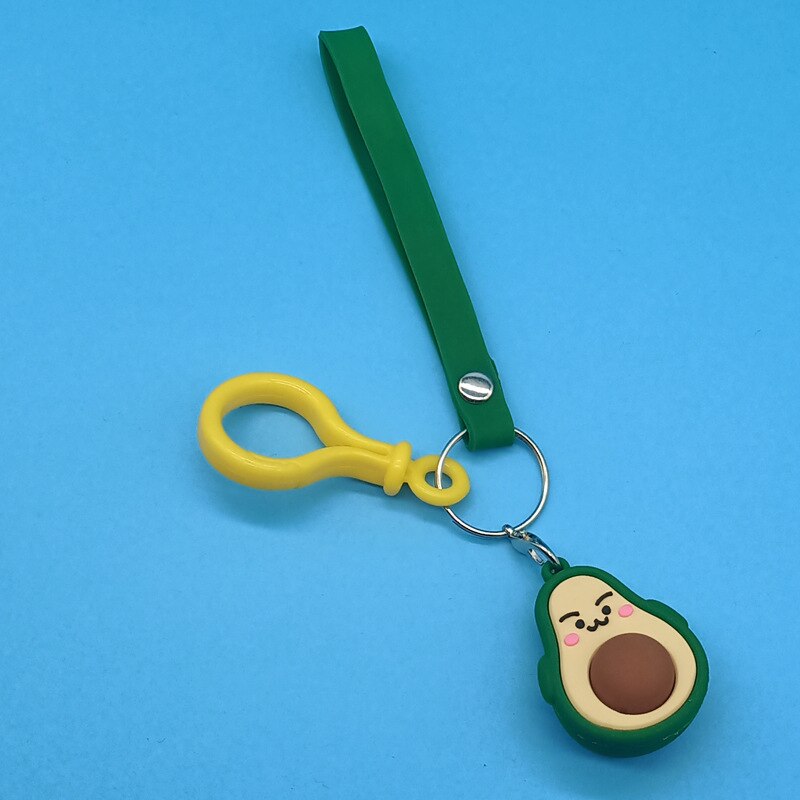 PVC souple Silcone Fruit avocat porte-clés cartable sac à main pendentif petits activité pratique: Shy