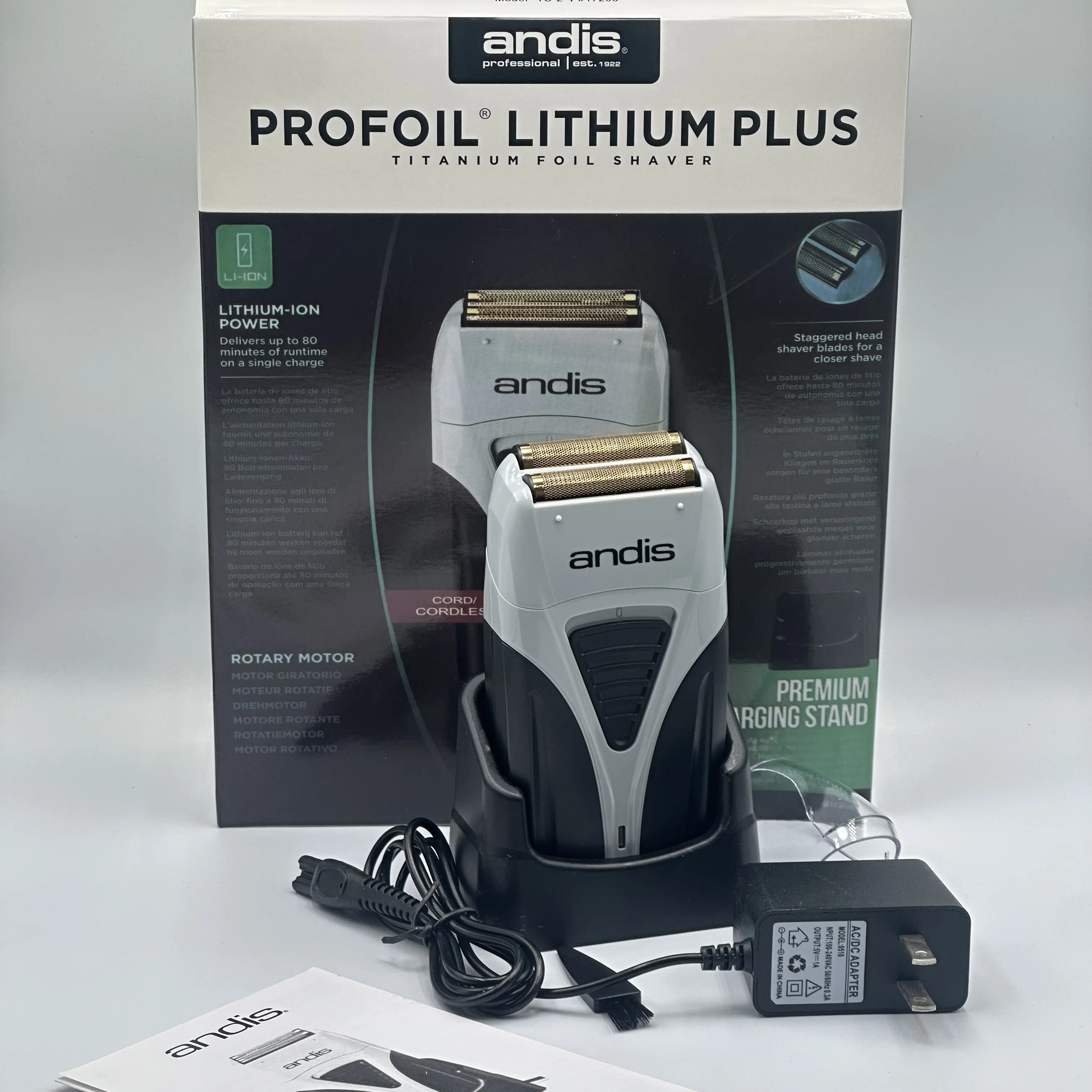Originele Andis Profoil Lithium Plus 17205 Kapper Haar Reiniging Elektrisch Scheerapparaat Voor Mannen Baard Stoppels Scheermes Kaal Scheren Machine