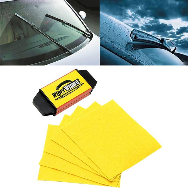 12.5X4.8cm Car Wiper Wizard Blade Restorer with 5pcs Wizard Wipes Wiper Cleaning Brush Van Windscreen Cleaner Car-Styling
