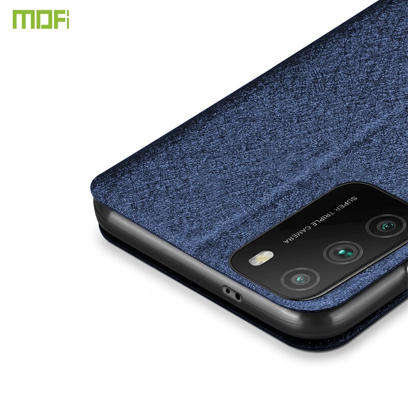 Étui à rabat en cuir et Silicone pour Xiaomi Poco M3, Coque Capas MOFi originale, résistant aux chocs, étui de luxe pour livres