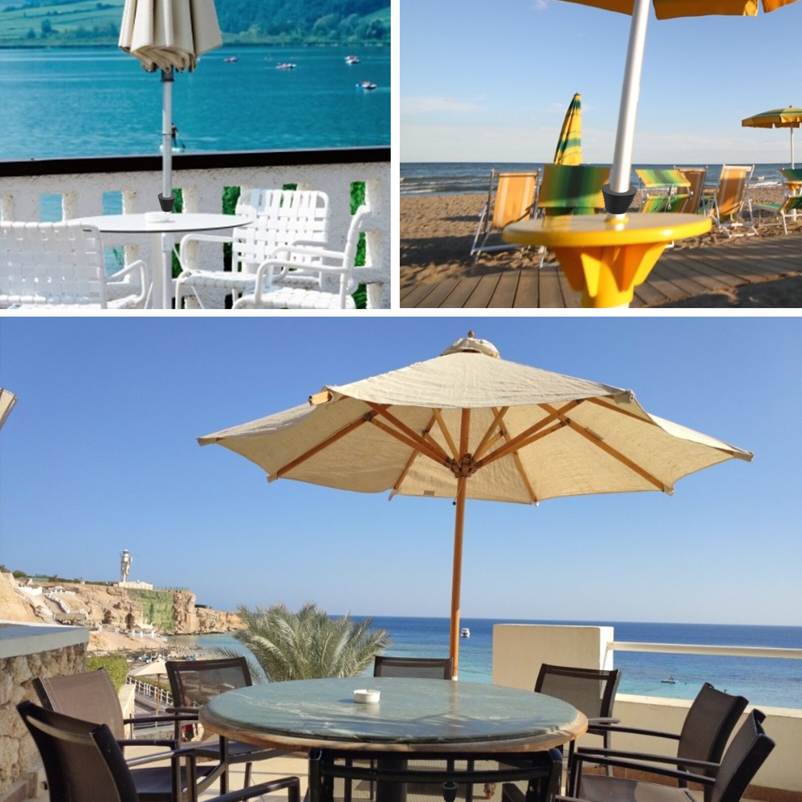 Patio Table Umbrella Cone Wedge Parasol Base Stand Fits 1.5inch/38mm Pole For Patio Table Hole Opening Or Parasol Base Stand